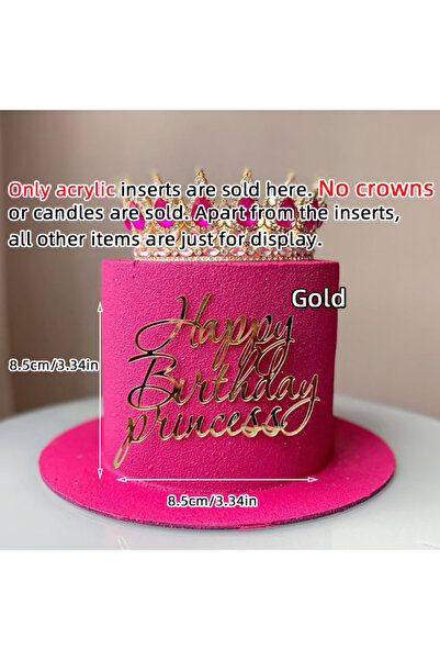 Choice16 1pc I1 Acrylic Happy Birthday Queen Cake Topper Princess Theme for G...