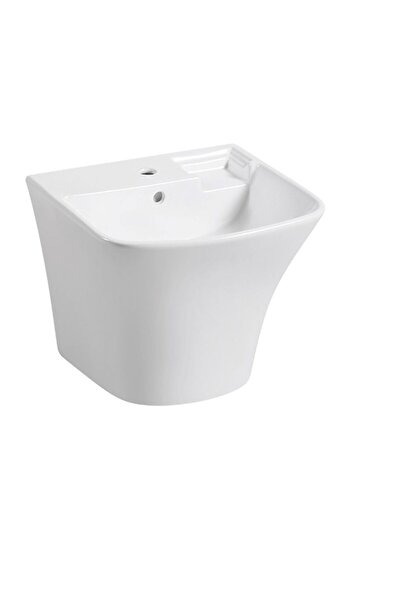 Milano Luxe Plazzo Wall Hung Basin, Durable Ceramic Wash Basin, Modern Sanita...