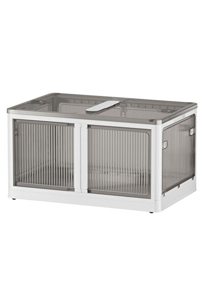 Generic 1Pcs Storage Box with Wheels Folding Storage Organizer Clear Plastic ...