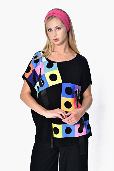 DQMANE Colorful Stone Detail Blouse