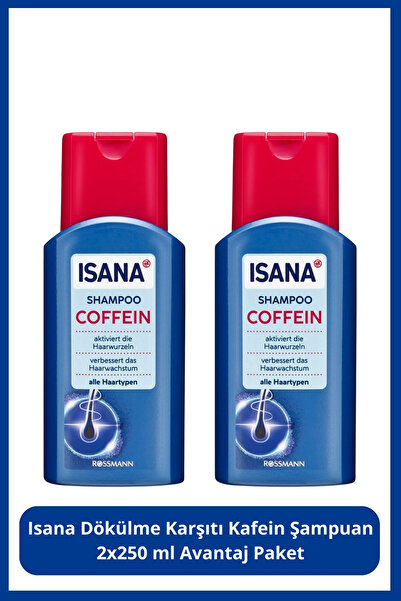 ISANA Dökülme Karşıtı Kafein Şampuan 2x250 ml Avantaj Paket