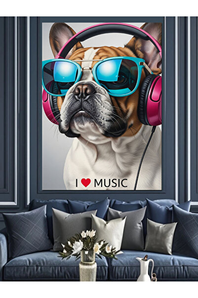 KanvasSepeti Franțuzesc cu ochelari Pictură în ulei de înaltă calitate textur...