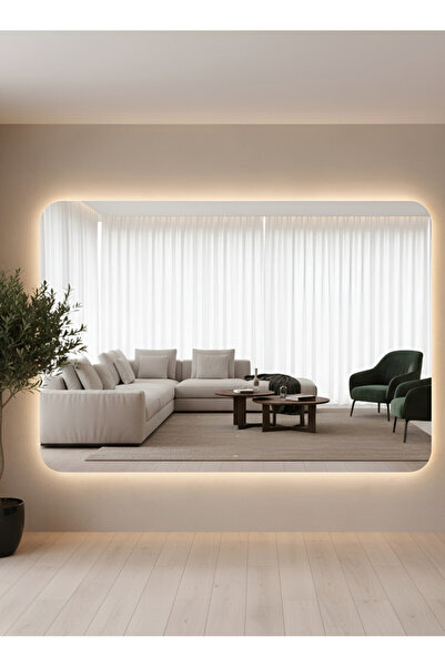 Taimi مرآة حائط 120×80 سم - مرآة بتصميم أنيق مع 3 مستويات إضاءة، مرآة مكياج ل...