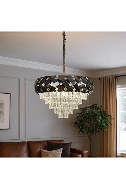 HAMER Modern silver chandelier E14*9L, diameter 40 cm, size 60 cm