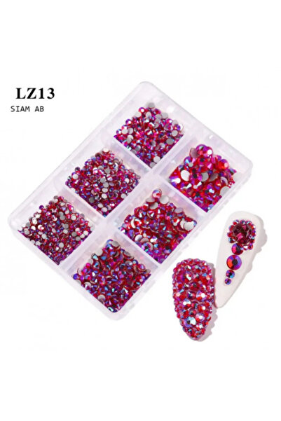 Pink Nails Nail Art Crystal Siam AB Set