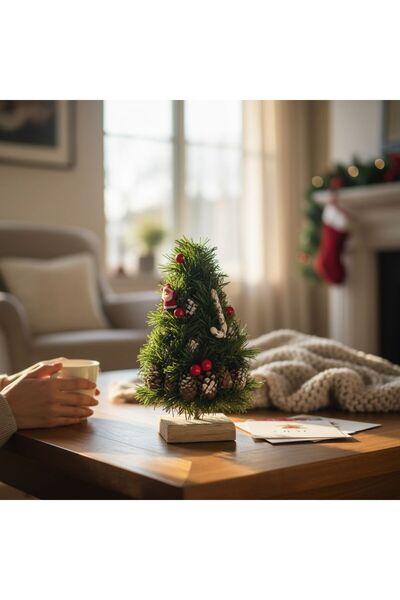 ART PINE Natural Handmade Pine Cone & Uv Resistant Artificial Pine Desktop De...