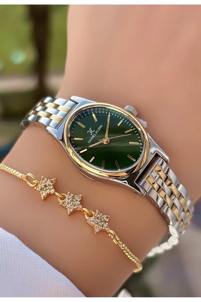 Daniel Klein New Season Steel Strap Women's Wristwatch - Green Dial - Bracele...