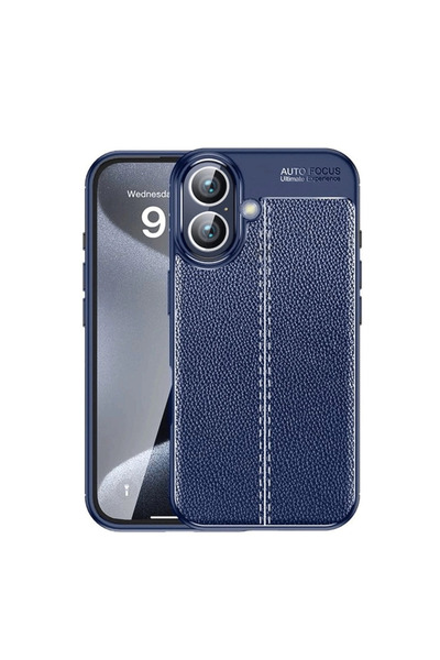 eco port iPhone 16 Case Auto Focus Cover - Navy Blue