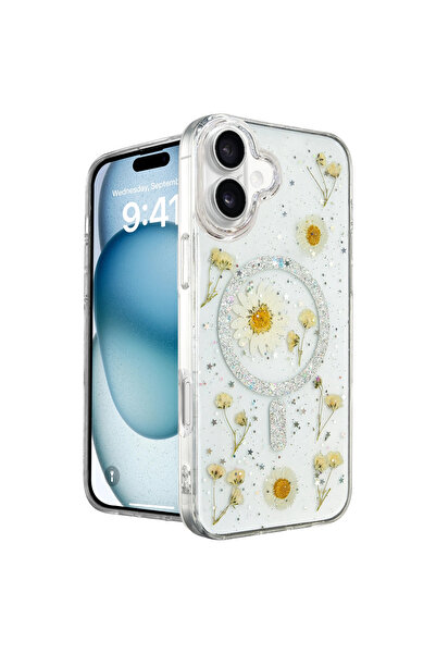 eco port حافظة آيفون 16 ديزي سيلفر Magsafe - فضي