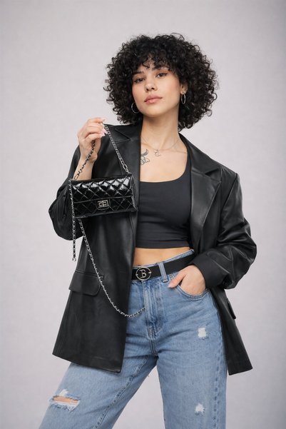 ÇÇS Quilted Mini Bag with Chain Strap