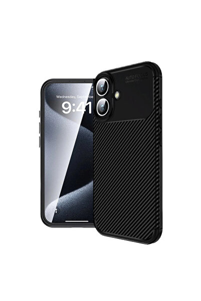 eco port iPhone 16 Case Auto Focus Carbon Cover - Black