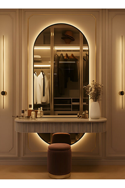 Taimi مرآة حائط 120×80 سم - تصميم أنيق مع 3 مستويات إضاءة خلفية وإطار أسود - ...