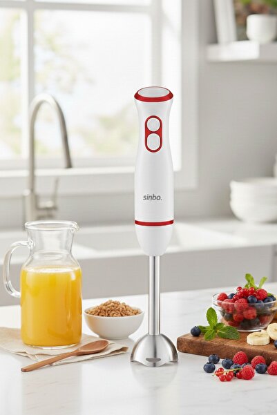 Sinbo SHB 7514 Paslanmaz Çelik Bıçaklı El Blenderi, 400 Watt & Sessiz Motor &...