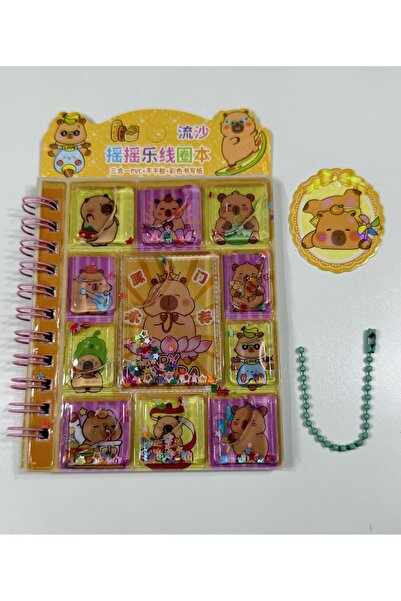 Ctc Gümrük Ürünleri Caiet drăguț Capybara 3 în 1, copertă 3D Watercolor, spir...