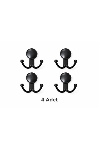 UĞUR HIRDAVAT 4 Adet Siyah Boncuk Lüks Küçük Askı Portmanto Vestiyer Duvar Do...
