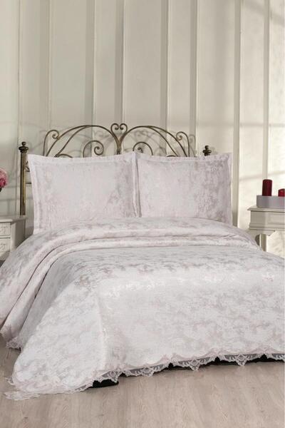 Çeyiz Diyarı French Lace Edge Double Bedspread 230X250 cm