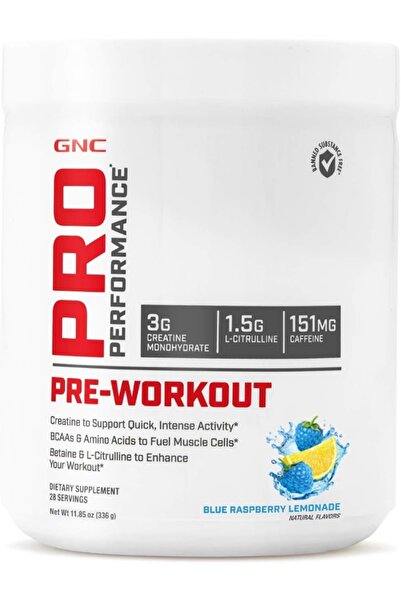 GNC مشروب ما قبل التمرين برو بيرفورمانس بنكهة التوت الأزرق والليمون