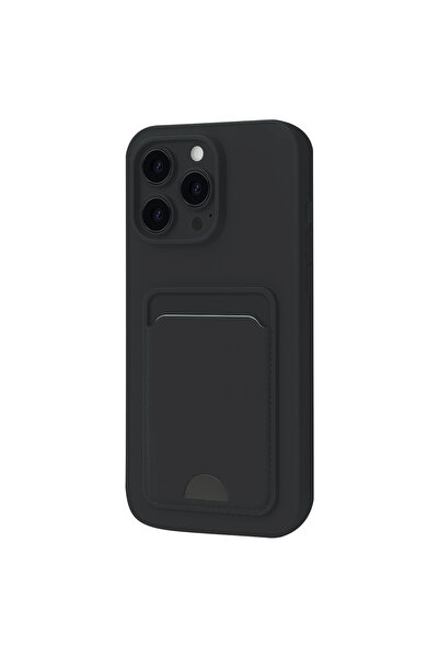 eco port iPhone 16 Pro Case Kelvin Silicone with Business Card - Black