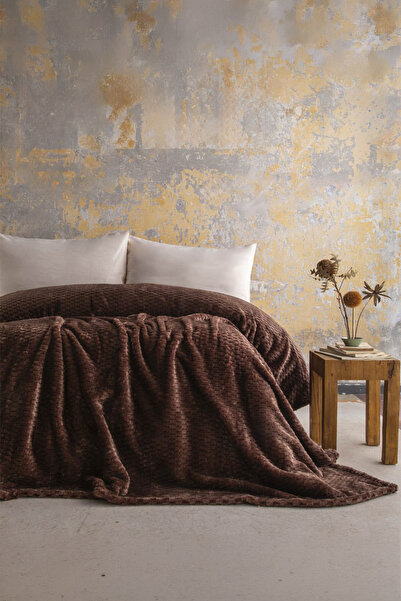 Apricitas HOME Trusty Brown Single Jacquard Patterned Blanket - 160*220 cm