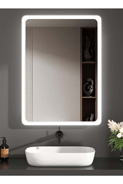 Taimi مرآة مستطيلة LED مقاس 70×50 سم مع تحكم باللمس، إضاءة جانبية، للحمام وال...