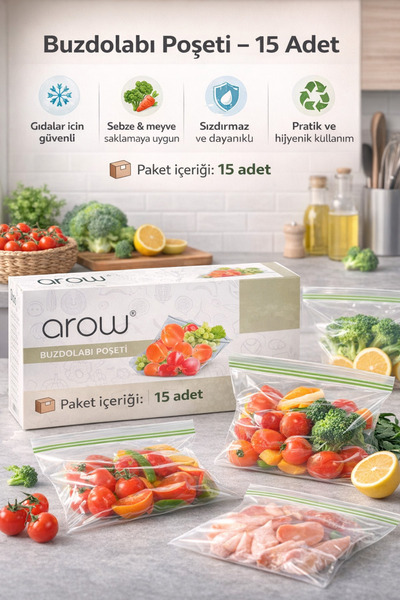 Single Buzdolabı Poşeti Paket İçeriği 15 Adet