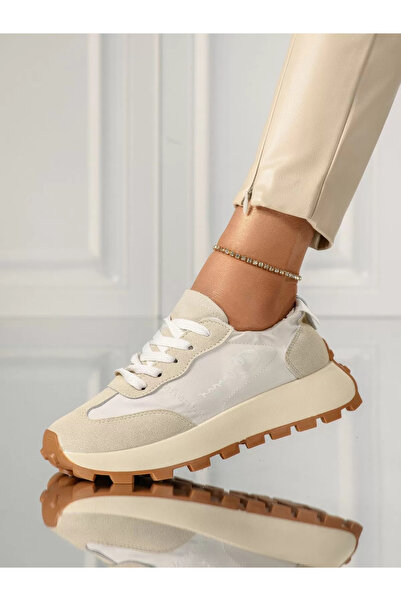 Zaira Adidasi dama bej din material textil Franco #18154 - 38