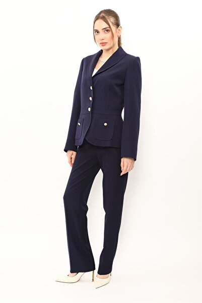 ÖNDER ÖZSOY Shawl Collar Pocketed Sports Jacket & Pocketed Pipe-Leg Trousers ...