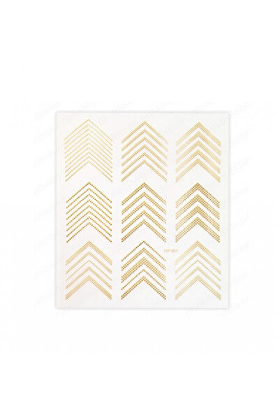 Pink Nails NAIL ART Stickers Geometric Metallic Gold Chevron