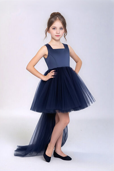 Lovrel Kız Çocuk Çıkarılabilir Tüllü Uzun Kuyruklu Abiye Mezuniyet Elbise – Ö...