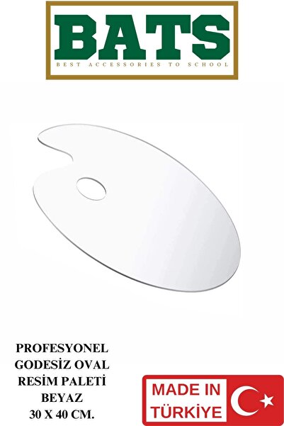 BATS ПРОФЕСІЙНА БЕЗДЕРЕВ'ЯНА ОВАЛЬНА ПАЛІТРА ДЛЯ МАЛЮВАННЯ ПРОЗОРА 30 X 40 СМ...