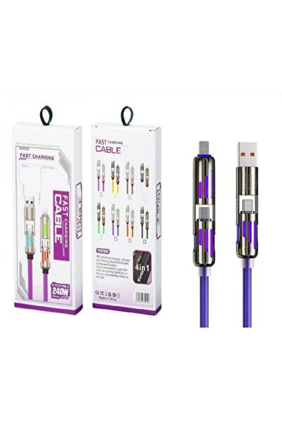 Platoon PL-8933 240W 2in1 Type-C to Type-C / iOS / USB Hızlı Şarj ve Data Kab...