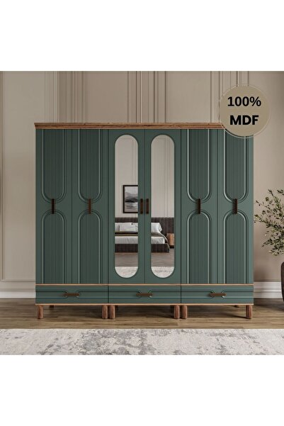 comiet Zen 6 kapak ayaklı tasarım country MDF gardırop