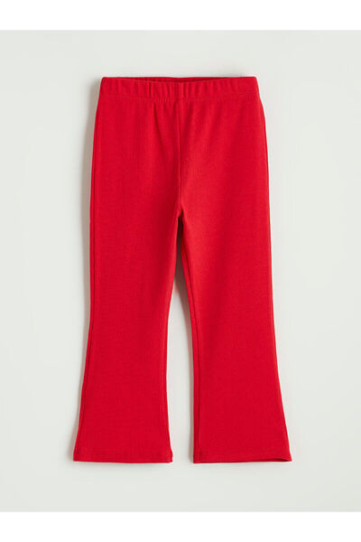 LC Waikiki Peak New Season Girls' Knitwear Flared F Corded Fabric Tights