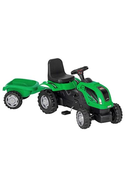 MMX Tractor cu pedale Micromax Green cu remorcă