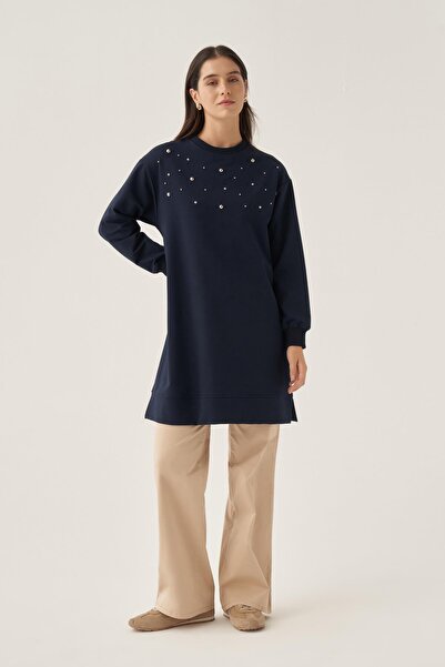 ALLDAY Navy Blue-Cotton Droplu Sweatshirt