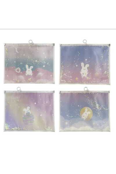 ALPA STORE Mikro Desenli Fermuarlı Yıldızlı Dosya 1 ADET