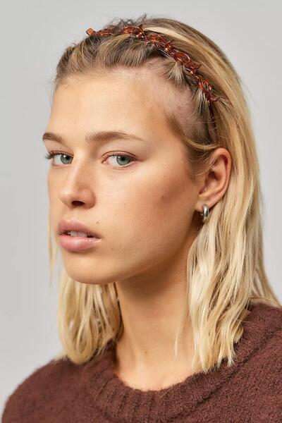 New Obsessions قطعتان من أداة تجعيد الشعر البني وطوق الشعر القابل للتركيب