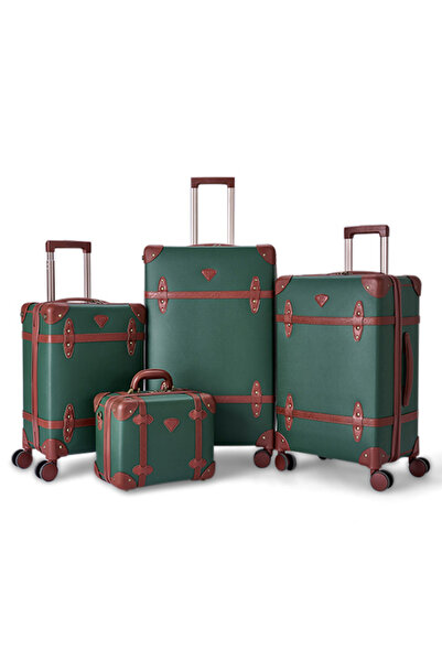 LİMRA Lemra Classic Leather 4-Piece Luggage Set, Sizes 28"-24"-20"-14" inches