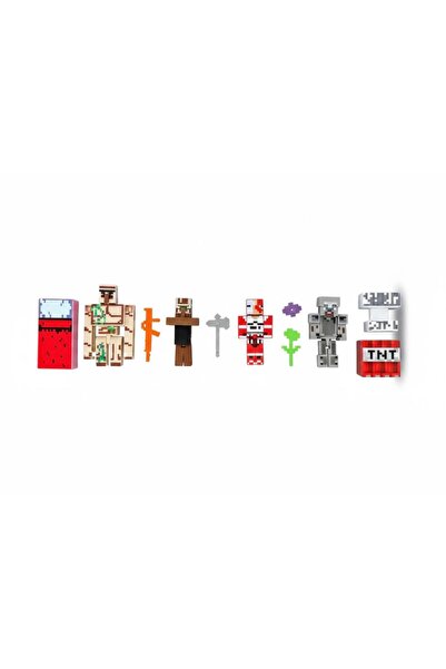 Tıfıl Toys Golemli Minecraft 4 Karakter 7 Aksesuar 11 Parça Çocuk Figür Oyun Set