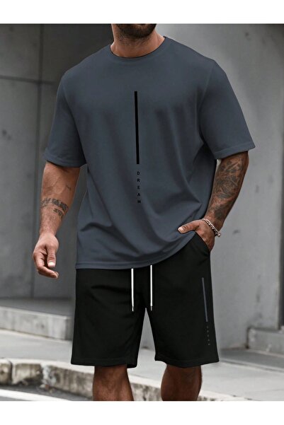 PAVRO Unisex Oversize Shorts Set Bottom-Top Two-Piece Casual Mixed Pvr Ozell ...