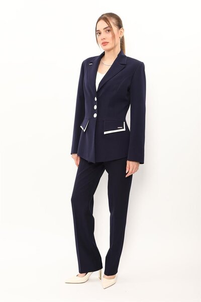 ÖNDER ÖZSOY Garnili Men's Collared Jacket & Pocketed Trousers Women's Suit - ...
