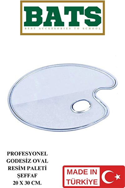 BATS ПРОФЕСІЙНА БЕЗДЕРЕВ'ЯНА ОВАЛЬНА ПАЛІТРА ДЛЯ МАЛЮВАННЯ ПРОЗОРА 20 X 30 СМ...
