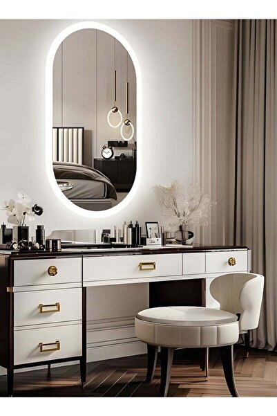 Taimi 80x60cm Oval Makeup Mirror with Side LED Light, Makeup Mirror Suitable ...