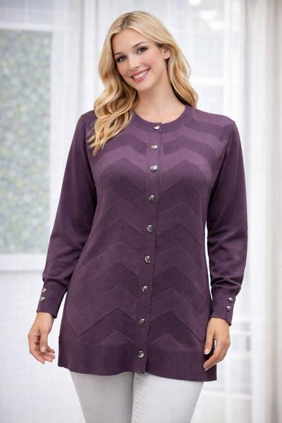 Stilmony Women's Elegant Model Zigzag Patterned Buttoned Standard Mercerized ...