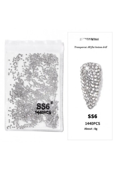 Pink Nails Σετ 6 κρυστάλλινων διακοσμητικών για νύχια