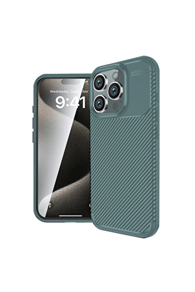 eco port iPhone 16 Pro Case Auto Focus Carbon Cover - Dark Green