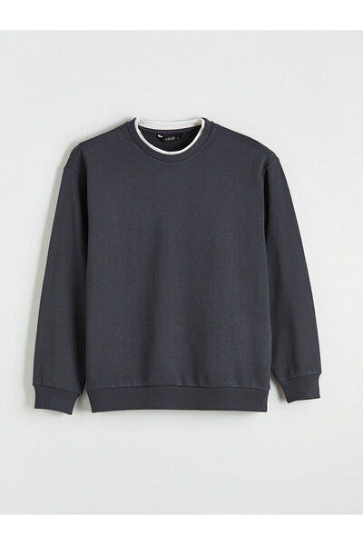 LC Waikiki Mg Trenden Anthracite Crew Neck Men's Sweatshirt