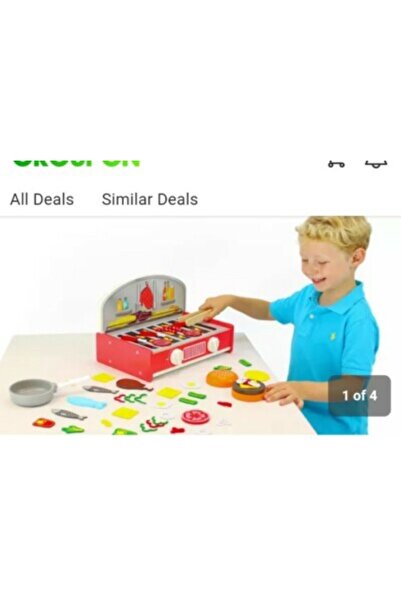 arebos Wooden Table Top BBQ And Kitchen With 50 PCS toy New
