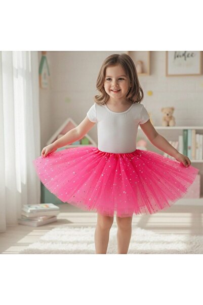 OEM Ballerina tutu skirt with star sequins, made of 3-layer stiff tulle, age ...