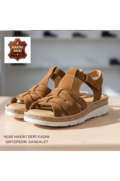 Cozi company Women's Nubuck Genuine Leather Full Orthopedic Soft Sole Sandals